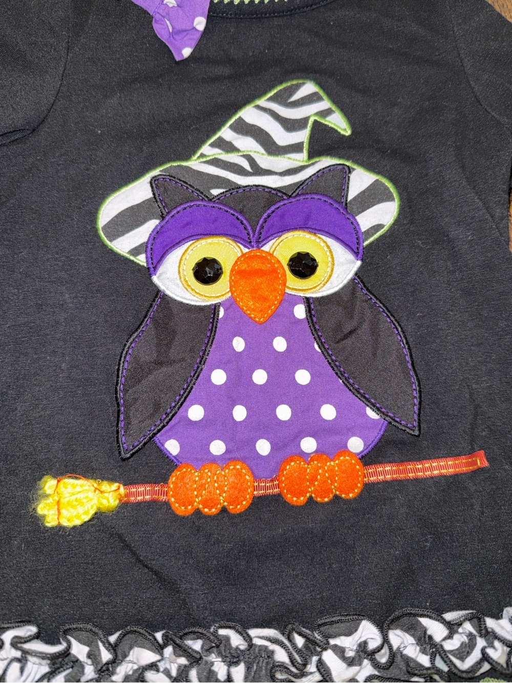 Black and Purple Owl Halloween Dress 2T